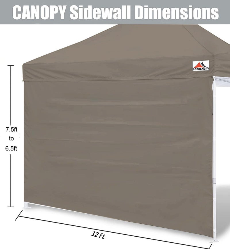 SCOCANOPY SideWall for 12x12ft Canopy Frame, 3 Pack SunWalls Only, (Khaki) - Image 2